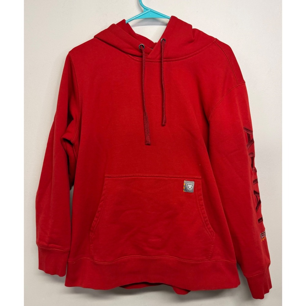 Ariat Rebar Graphic Hoodie Red Womens XL Water Repellent Sweatshirt